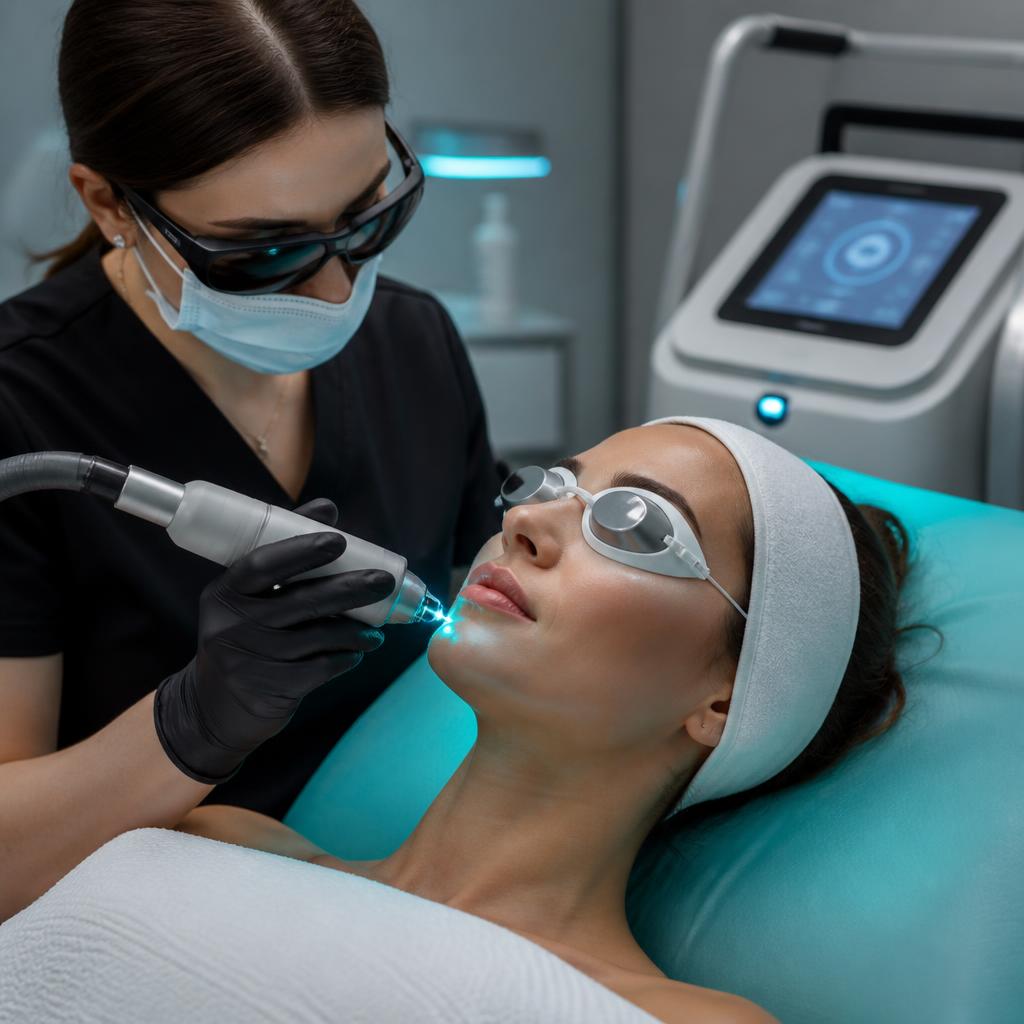 Tratamento a laser para rejuvenescimento da pele do rosto